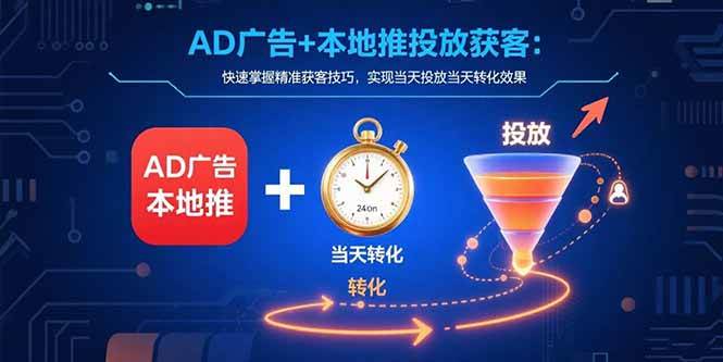 (8.10)AD广告+本地推投放获客：快速掌握精准获客技巧，实现当天投放当天转化效果
