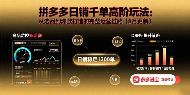 (8.31)拼多多日销千单高阶玩法：从选品到爆款打造的完整运营链路（8月更新）