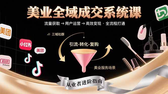 (8.11)美业全域成交系统课程：帮助美业从业者打通从流量获取到高效变现全流程