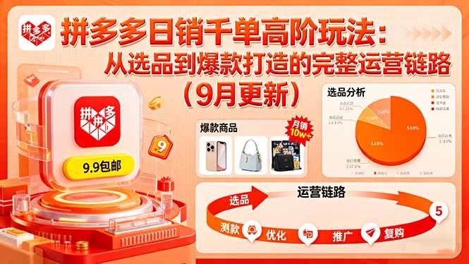 (9.27)拼多多日销千单高阶玩法：从选品到爆款打造的完整运营链路（9月更新）