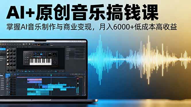 (10.21)AI+原创音乐搞钱课：掌握AI音乐制作与商业变现，月入6000+低成本高收益
