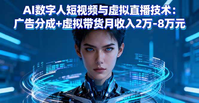 (10.2)AI数字人短视频与虚拟直播技术：广告分成+虚拟带货月收入2万-8万元