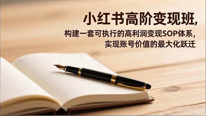 (11.22)小红书高阶变现班，构建一套可执行的高利润变现SOP体系，实现账号价值的最大化跃迁