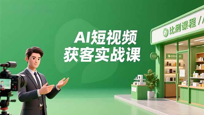 (12.4)AI短视频获客实战课，数字人创作、实体行业应用、精准引流，30天获取客源月入6万+