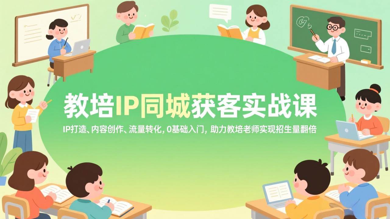 (2.8)教培IP同城获客实战课，IP打造、内容创作、流量转化，0基础入门，助力教培老师实现招生量翻倍
