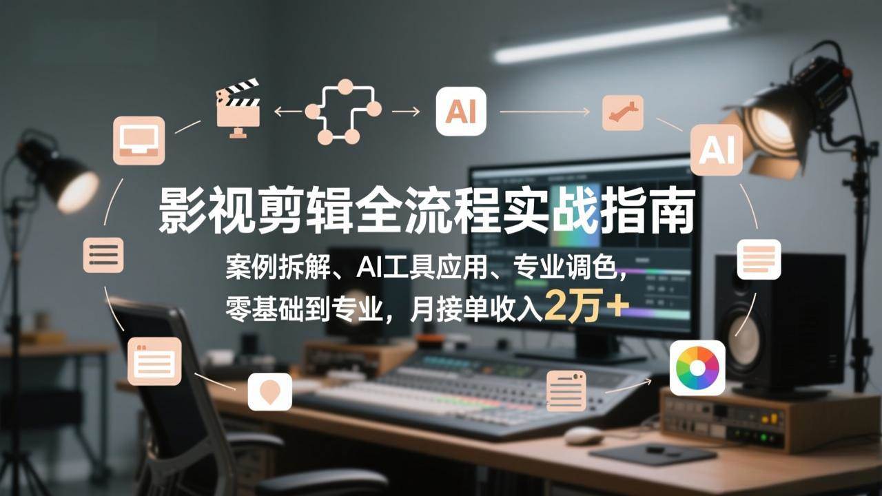 (2.9)影视剪辑全流程实战指南，案例拆解、AI工具应用、专业调色，零基础到专业，月接单收入2万+