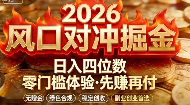 (3.14)2026美金对冲套利，无赠金对冲策略保驾护航，低门槛易上手实操。单人单日收益2000+