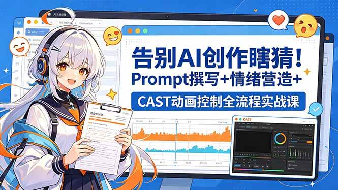 (5.16)告别AI创作瞎猜！Prompt撰写+情绪营造+CAST动画控制全流程实战课
