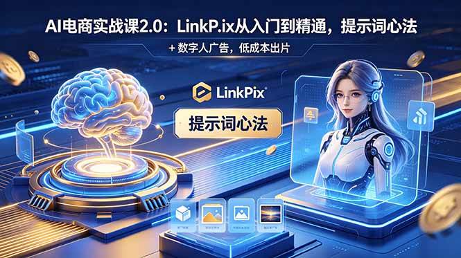 (5.31)AI 电商实战课2.0｜LinkPix 从入门到精通，提示词心法 + 数字人广告，低成本出片