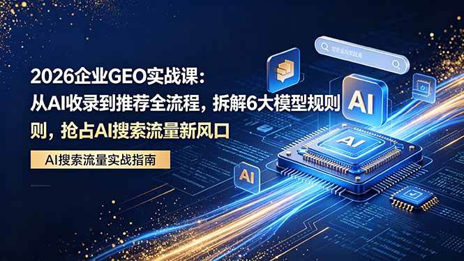 (5.9)2026 企业GEO实战课：从AI收录到推荐全流程，拆解6大模型规则，抢占 AI 搜索流量新风口