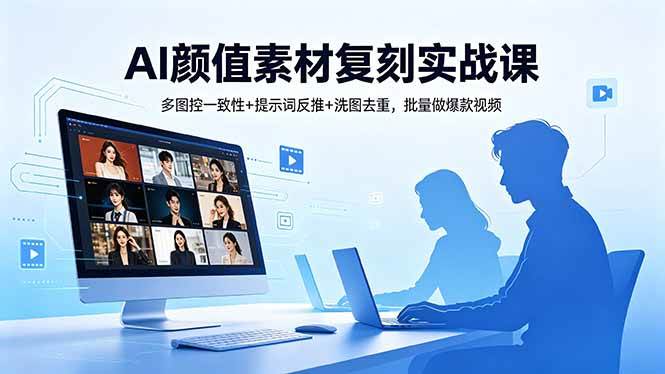 (5.15)AI颜值素材复刻实战课，多图控一致性+提示词反推+洗图去重，批量做爆款视频