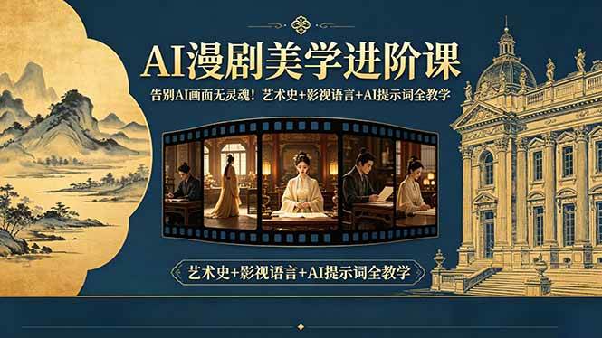 (5.16)告别AI画面无灵魂！AI漫剧美学进阶课，艺术史+影视语言+AI提示词全教学