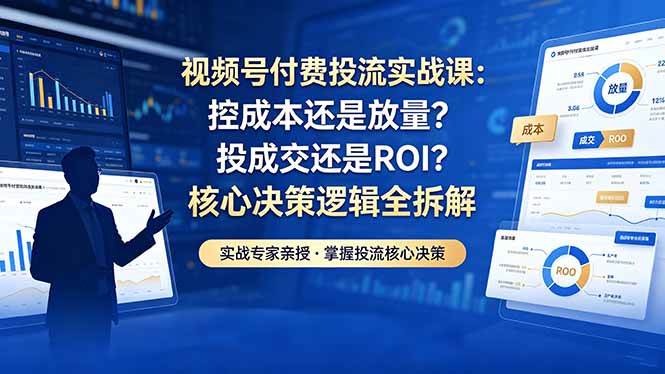 (5.15)视频号付费投流实战课-5月：控成本还是放量？投成交还是ROI？核心决策逻辑全拆解