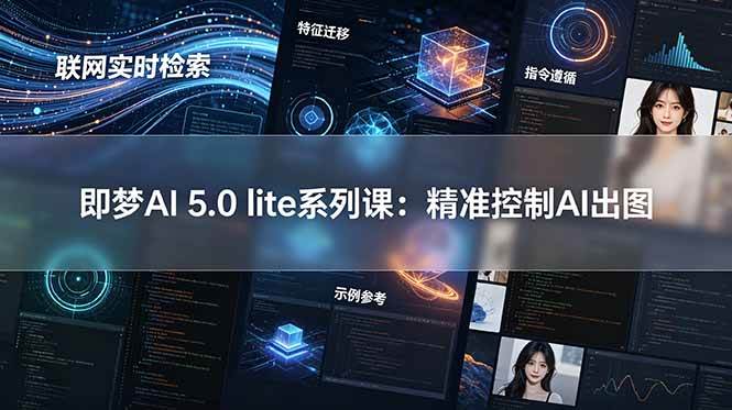 (6.20)即梦AI 5.0 lite实战课：联网实时检索+特征迁移+指令遵循+示例参考，精准控制AI出图