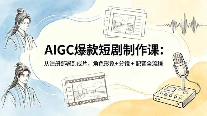 (6.01)AIGC爆款短剧制作课：从注册部署到成片，角色形象+分镜+配音全流程