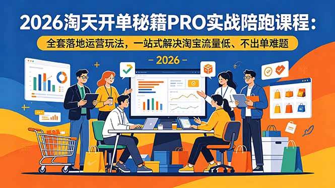 (6.12)2026淘天开单秘籍PRO实战陪跑课程：全套落地运营玩法，一站式解决淘宝流量低、不出单难题