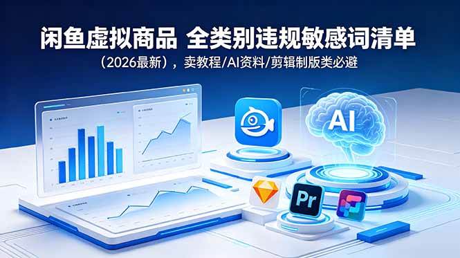 (6.20)咸鱼虚拟商品 全类别违规敏感词清单（2026最新），卖教程/AI资料/剪辑制版类必避