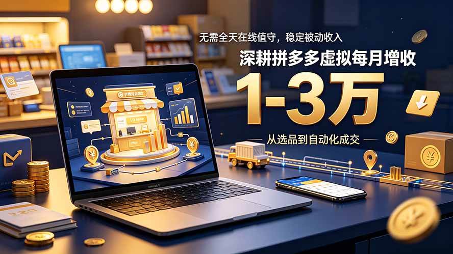 (7.14)无需全天在线值守，稳定被动收入，深耕拼多多虚拟每月增收 1-3 万