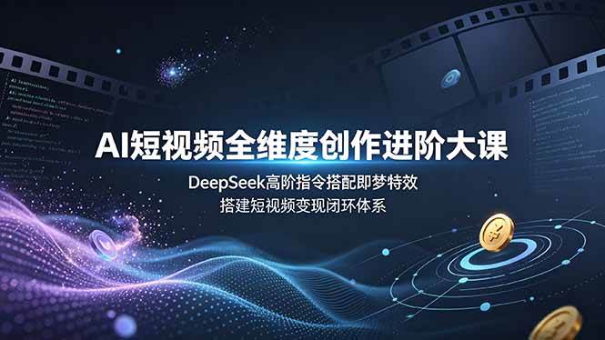 (7.10)AI短视频全维度创作进阶大课，DeepSeek高阶指令搭配即梦特效，搭建短视频变现闭环体系