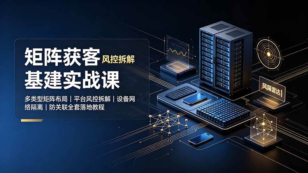 (7.14)矩阵获客基建实战课：多类型矩阵布局｜平台风控拆解｜设备网络隔离｜防关联全套落地教程