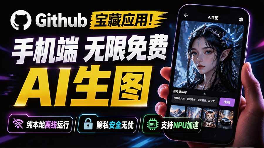 (8.04)Github宝藏应用！手机端无限免费AI 生图，纯本地离线运行，支持NPU加速 斩获3.1k stars，local-dream