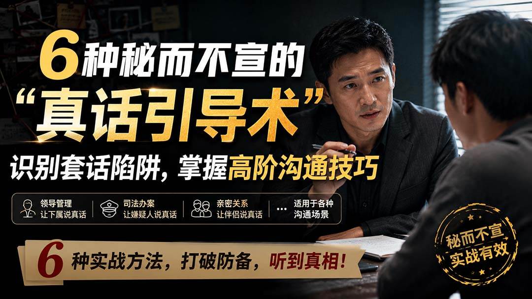 (8.29)付费文章：6种秘而不宣的“真话引导术”识别套话陷阱，掌握高阶沟通技巧
