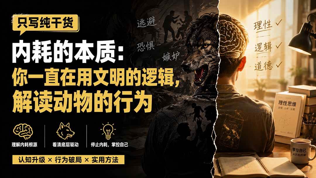 (8.13)付费文章：只写纯干货-内耗的本质：你一直在用文明的逻辑，解读动物的行为
