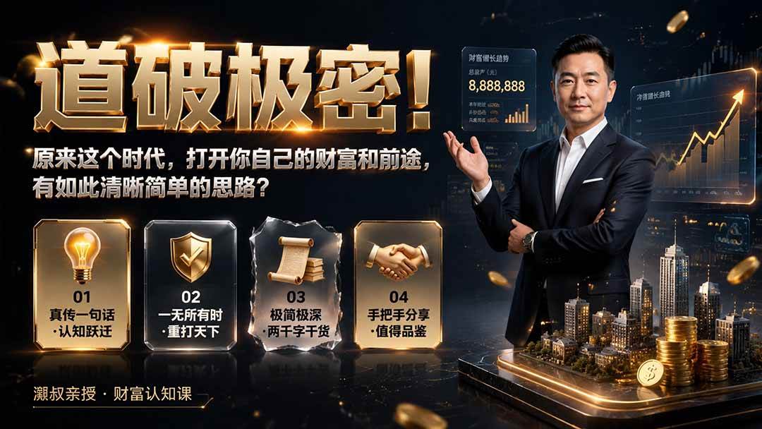 (8.03)付费文章：道破极密！原来这个时代，打开你自己的财富和前途，有如此清晰简单的思路？